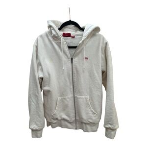Supreme White Zip-Up Hoodie